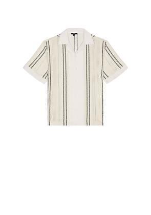 Reiss Opal Stripe Short Sleeve Shirt in Cream. Size L. Also in M.