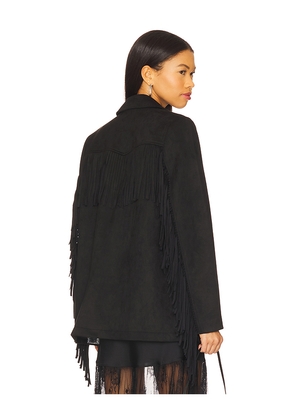 Show Me Your Mumu Sierra Fringe Jacket in Black. Size L. Also in S, M, XL.