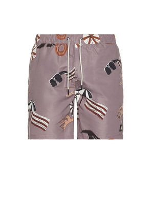 Scotch & Soda Printed Swim Shorts in Brown. Size L. Also in M, S, XL/1X.