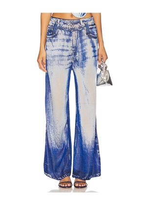 PH5 Aria Denim Print Wide Leg Pants in Blue. Size M. Also in XS, S.