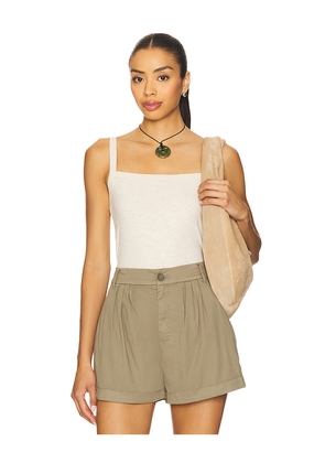 Rag & Bone Slub Square Neck Tank Top in Beige. Size L. Also in XS, S, M.