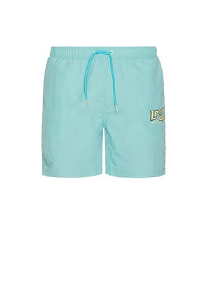 Scotch & Soda Placement Print Swim Shorts in Teal. Size L. Also in M, S, XL/1X.
