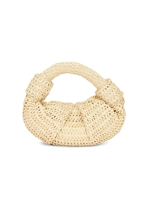 SIMONMILLER Raffia Lopsy Bag in Tan.