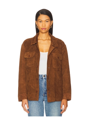 Found Suede Camp Shirt in Brown. Size L. Also in XS, S, M.