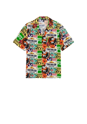 True Religion Camp Collar Button Down Shirt in Green. Size L. Also in XL/1X.