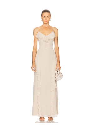 Tularosa Remley Maxi Dress in Taupe. Size L. Also in XXS, XS, S, M, XL.