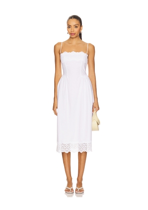 Stone Cold Fox x REVOLVE Maxine Midi Dress in White. Size L. Also in XS, S, M, XL.