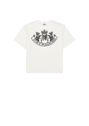 Pleasures Skull Crest Heavyweight Shirt in White. Size L. Also in M.