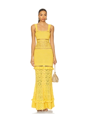 retrofete Winona Crochet Dress in Yellow. Size M. Also in XS, XXS.