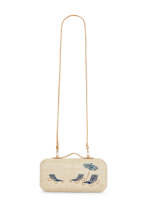 Poolside The Deck Chairs Clutch in Cream.