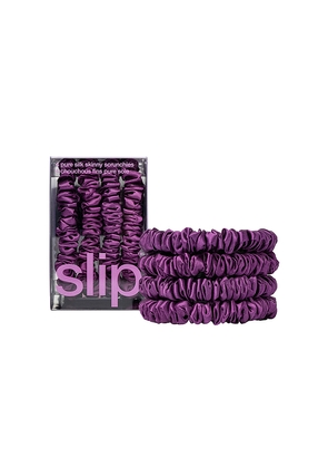 slip Skinny Scrunchies Set Of 4 in Purple.