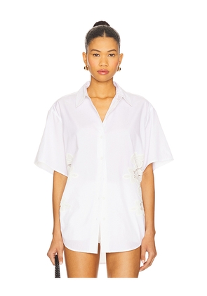 Rag & Bone Amy Lace Shirt in White. Size M. Also in XS, S.