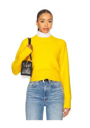 PISTOLA Sara Shrunken Crewneck Sweater in Yellow. Size L. Also in M, S, XL, XS.