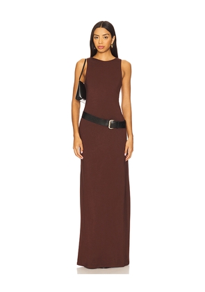 superdown Megara Maxi Dress in Brown. Size L. Also in XXS, XS, S, M, XL.