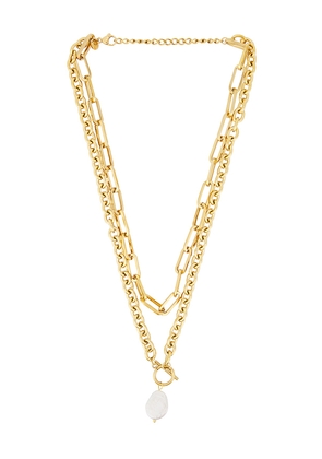 petit moments Reading Necklace in Metallic Gold.