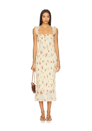 Tularosa Esmie Midi Dress in Lemon. Size L. Also in XXS, S, M, XL.