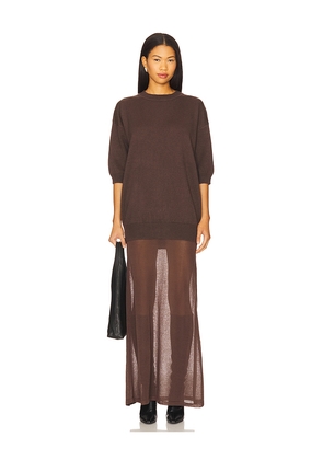 SEROYA Arwen Maxi Dress in Chocolate. Size L. Also in XXS, XS, S, M.