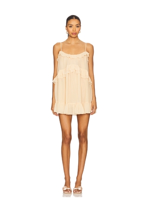 Tularosa Lyla Mini Dress in Beige. Size L. Also in S, M, XL.