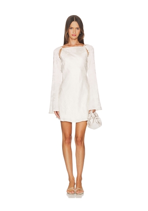 Stone Cold Fox x REVOLVE Gracie Jacquard Mini Dress in Ivory. Size L. Also in S, XS.