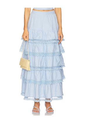 PEIXOTO Adina Skirt in Baby Blue. Size L. Also in M, S, XS.