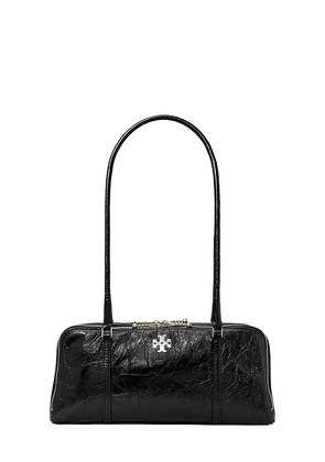 Tory Burch Small Marshmallow Satchel in Black.