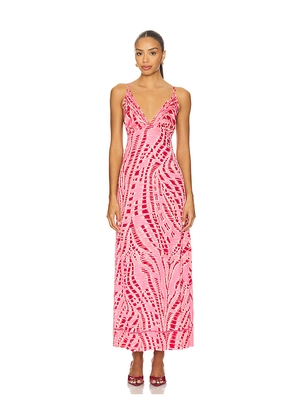 Poupette St Barth Cassandra Long Dress in Pink. Size L. Also in M.