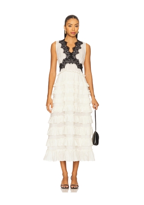 Sea Anise Midi Dress in White. Size 0. Also in 00, 2, 6, 10, 12.