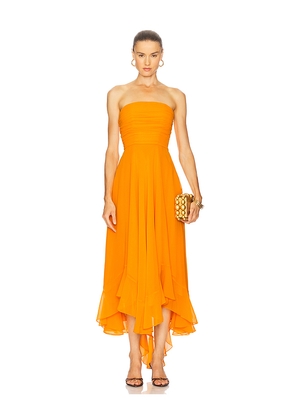 retrofete Louisa Chiffon Dress in Orange. Size M. Also in XS, S.