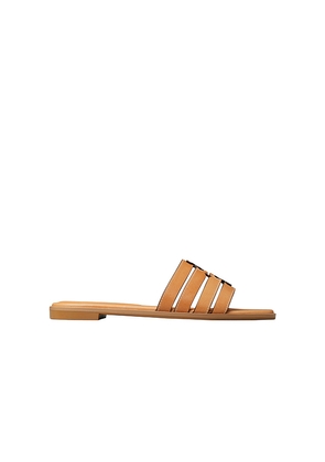 Tory Burch Ines Cage Slide in Brown. Size 10. Also in 6, 6.5, 7, 8.5, 9, 11.
