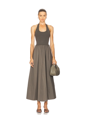 St. Agni Halter Gathered Dress in Brown. Size L. Also in S, M.