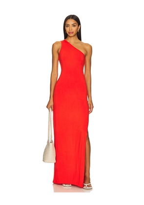 Seafolly Jersey One Shoulder Dress in Red. Size L. Also in XS, S, M, XL.