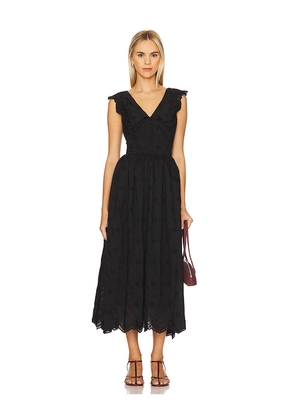Tularosa Sofie Midi Dress in Black. Size L. Also in XS, XXS, S, M, XL.