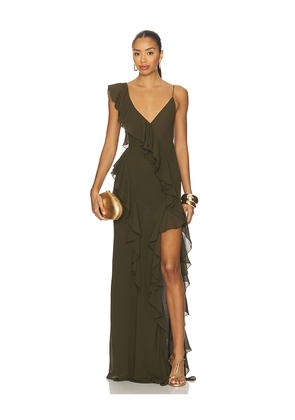 Ronny Kobo Olivialle Dress in Dark Green. Size L. Also in XS, S, M.