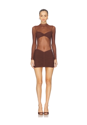 superdown Carolina Mini Dress in Chocolate. Size L. Also in M, XL.