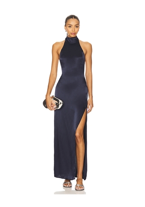 SNDYS x REVOLVE Halter Maxi Dress in Navy. Size L. Also in XS, S, M, XL.