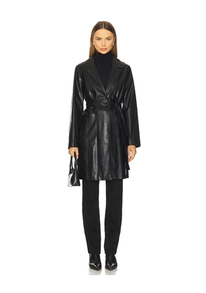 Sanctuary Vegan Leather Coat in Black. Size L. Also in S, XS.