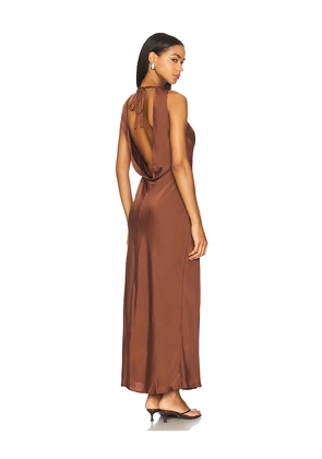 SNDYS x REVOLVE Liora Maxi Dress in Brown. Size L. Also in XS, S, M.
