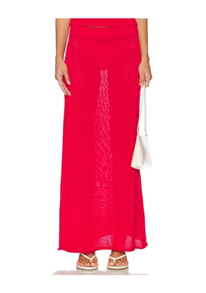 SNDYS Cali Maxi Skirt in Red. Size L. Also in S, XXS, XS, M, XL.