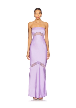 Runaway The Label Melrose Strapless Maxi Dress in Purple. Size L. Also in S, M, XL.