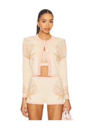 retrofete Bellina Knit Jacket in Tan. Size L. Also in XS, S, M.