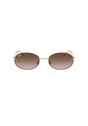 Ray-Ban Oval Sunglasses in Metallic Gold.