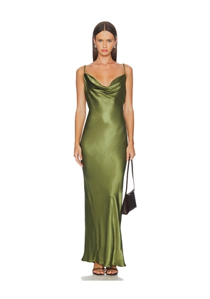 SNDYS Skin Maxi Dress in Olive. Size L. Also in S, XXS, XS, M, XL, XXL.