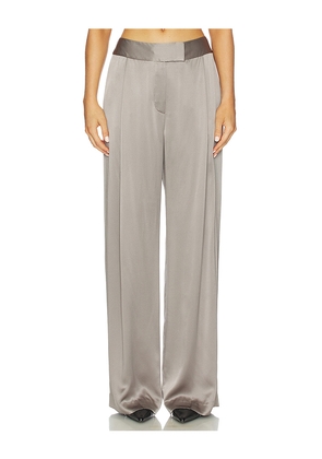 The Sei Relaxed Trouser in Metallic Silver, grey. Size 0. Also in 2, 6.