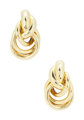 SHASHI Genevieve Earring in Metallic Gold.