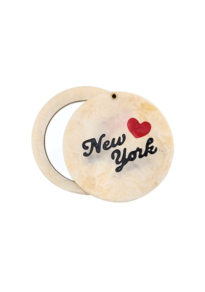 Solar Eclipse Hand-Painted I Love New York Compact Mirror in Beauty: NA.