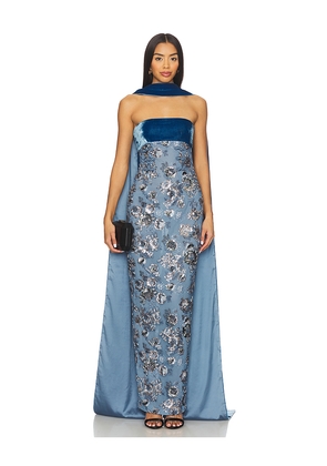 SAU LEE Adrian Gown in Blue. Size 0. Also in 8.