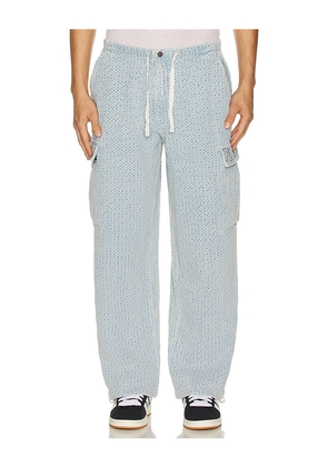 Pleasures Knitted Indigo Cargo Pants in Blue. Size L. Also in S, M, XL/1X, XXL/2X.