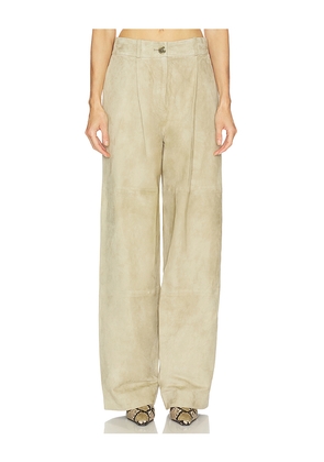 SRG Kiwi Suede Trouser in Sage. Size L. Also in XXS, XS, S, M, XL.