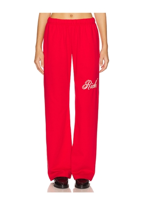 The Mayfair Group Rich in Life Wide Leg Sweatpants in Red. Size L/XL. Also in M/L, XS.