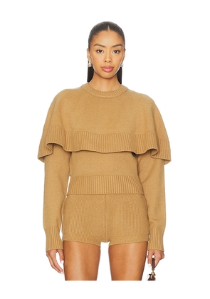 Ronny Kobo Evian Knit Top in Brown. Size L. Also in S, XS, M.